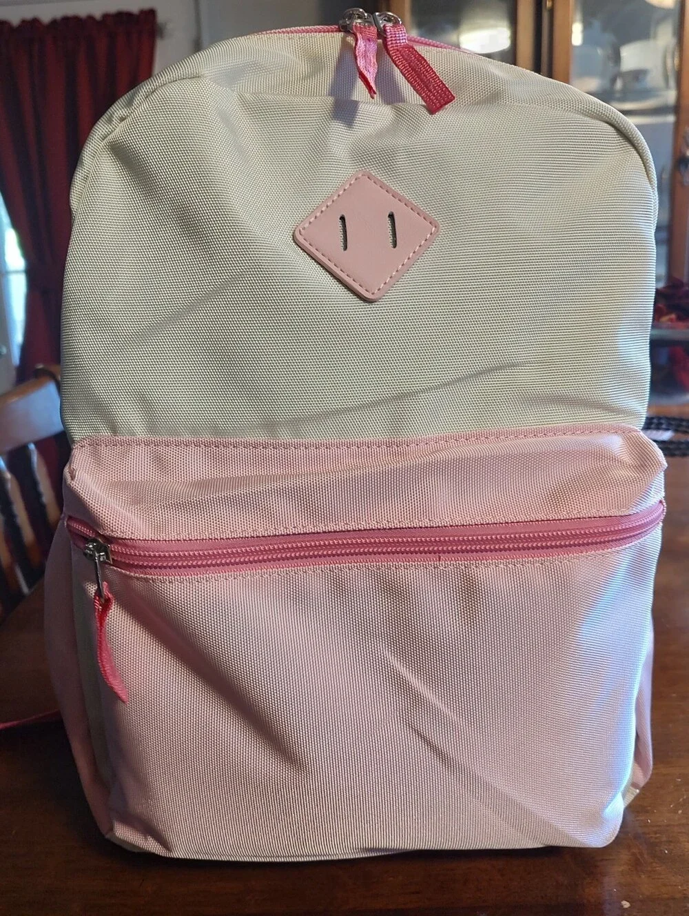 Light Pink and Cream Minimalist Backpack